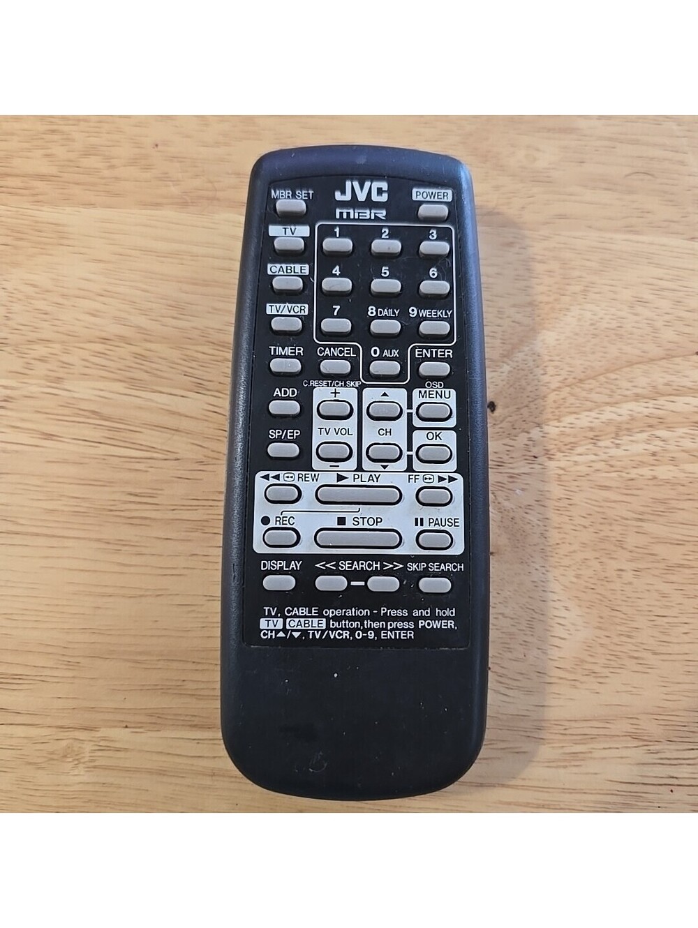 JVC MBR Remote Control For TV Or VCR (Multibrand Remote Control No Battery Cover
